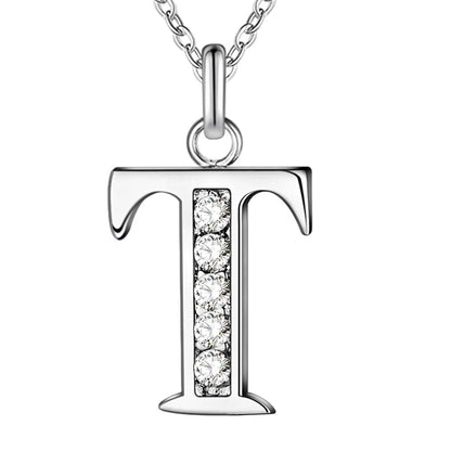 925 Sterling Silver 26 Letters Necklace Pendant for Women Wedding Engagement Jewelry Fashion Classics Gift Party High Quality