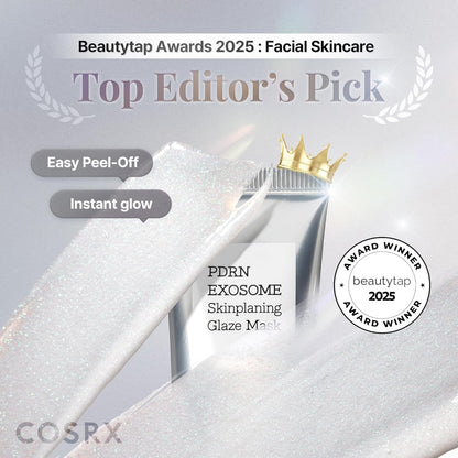 PDRN Exosome Skinplaning Glaze Mask 50Ml (Brush Included) | Peel off Face Mask for Glass Skin, Gentle Exfoliation, Overnight Wrapping Treatment, Korean Skincare