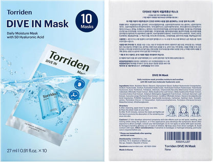 [] DIVE-IN Low Molecule Hyaluronic Acid Mask Pack [27Ml*10Ea]