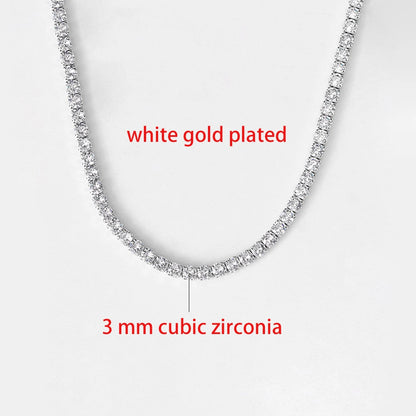 Tennis Choker Necklaces Women Hiphop Iced Out AAA+ Cubic Zirconia Gold Color Crystal Chain Female Jewelry on the Neck OHN099