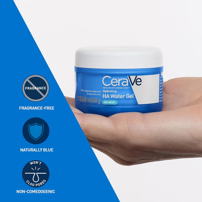 Cerave Hydrating Hyaluronic Acid Water Gel for Plumping Hydration with Ceramides, Hyaluronic Acid & Niacinamide, Ultra-Light Facial Moisturising Lotion, 48G