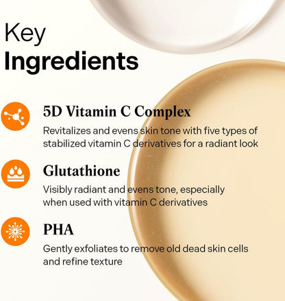 CELLMAZING Vita C Toning Pad (70 Pads) | Daily Exfoliating & Glow Pads for Smooth, Even Skin | 5D Vitamin C, Niacinamide, Glutathione Liposome, PHA | Korean Skin Care
