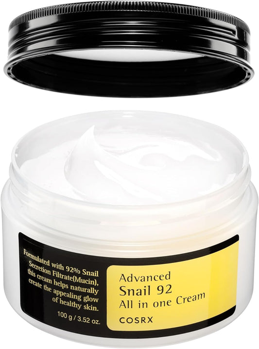 Advanced Snail 92 All in One Cream 100G, Facial Gel Moisturiser | for Dry, Sensitive and anti Ageing Skin, Daily Soothing Hydrating Moisturising Cream, Korean Skincare