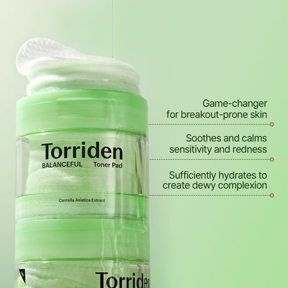 Balanceful Toner Pads | 60Pcs | Soothes and Exfoliates Rough Texture in Oily Sensitive Skin, 5D CICA Complex, Lhas, Korean Skincare