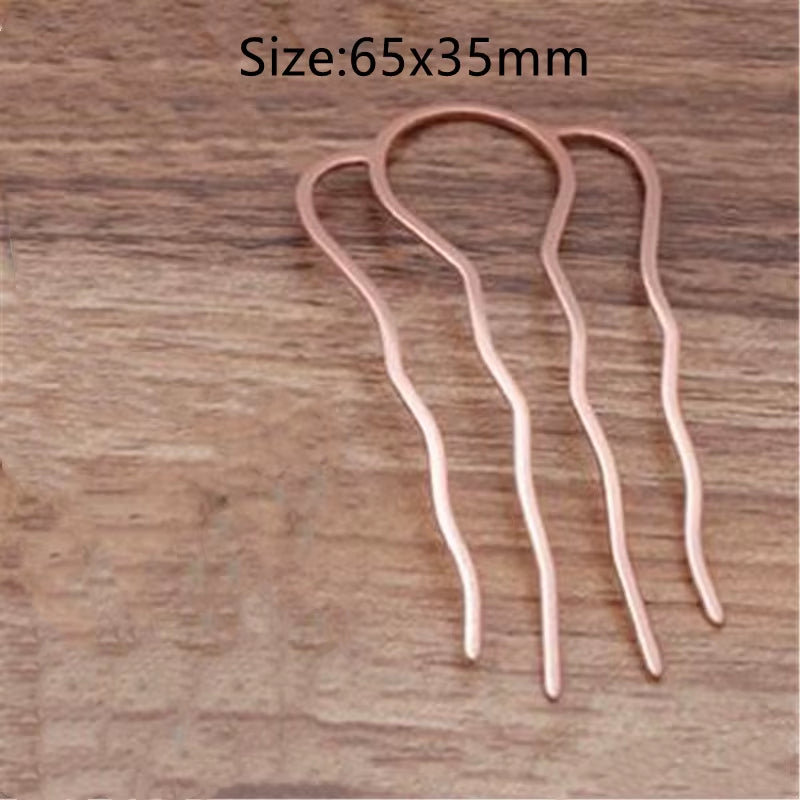 5Pcs 4 Teeth Metal Hair Fork Clip Stick Comb Gums for Women Chinese Bridal Barrettes Accessories Decoration Jewellery Making