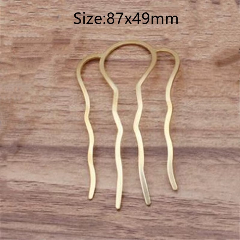 5Pcs 4 Teeth Metal Hair Fork Clip Stick Comb Gums for Women Chinese Bridal Barrettes Accessories Decoration Jewellery Making
