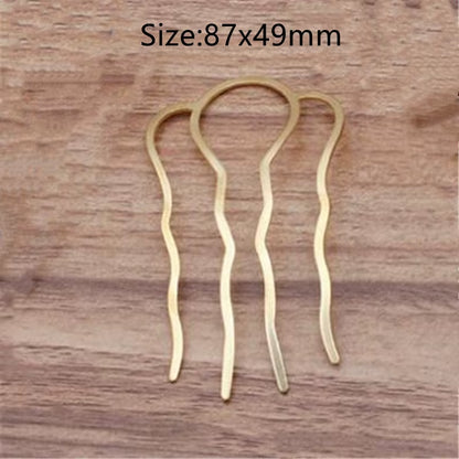 5Pcs 4 Teeth Metal Hair Fork Clip Stick Comb Gums for Women Chinese Bridal Barrettes Accessories Decoration Jewellery Making