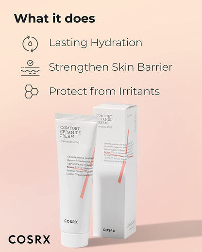 Balancium Comfort Ceramide Cream, 2.82 Oz/80G | 50% Centella Asiatica Soothing & Long-Lasting Facial Moisturiser for Dry Skin | Matte Finish | Korean Skin Care, Animal Testing Free, Paraben Free