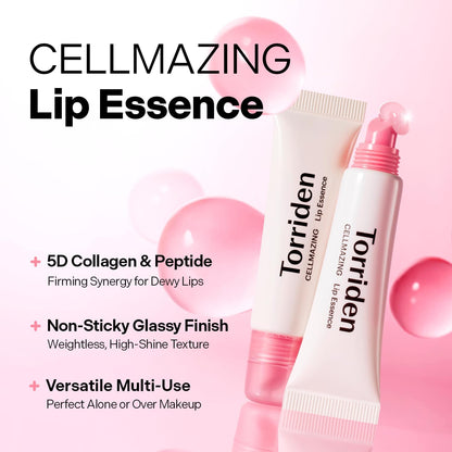 CELLMAZING Lip Essence 11 Ml (0.37 Fl.Oz), Volumising, Full, Smooth and Nourished Lips, Collagen, Peptide, Moisturising Korean Lip Balm