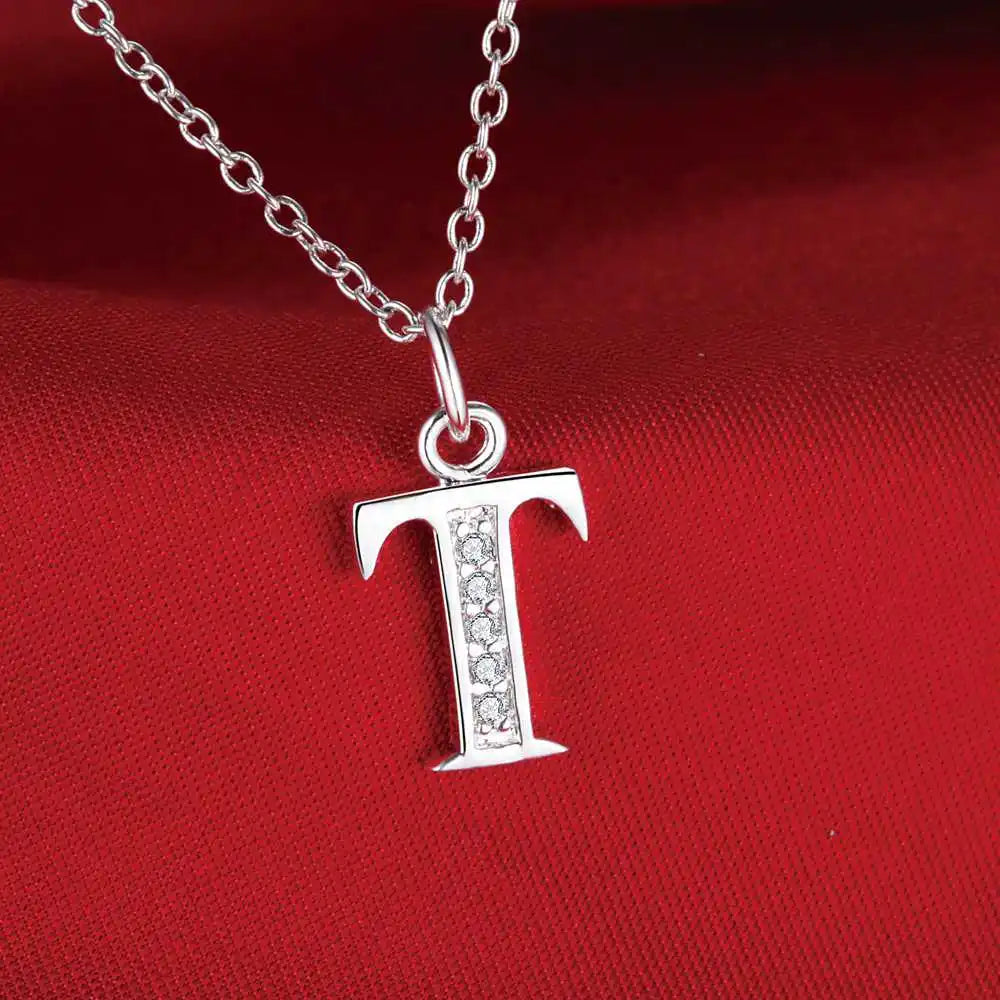 925 Sterling Silver 26 Letters Necklace Pendant for Women Wedding Engagement Jewelry Fashion Classics Gift Party High Quality
