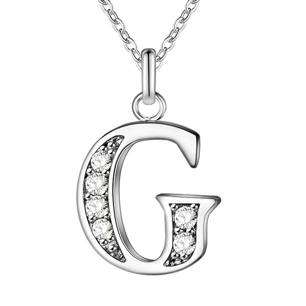 925 Sterling Silver 26 Letters Necklace Pendant for Women Wedding Engagement Jewelry Fashion Classics Gift Party High Quality