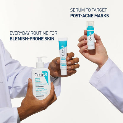 Cerave Blemish Control Gel Moisturiser with 2% Salicylic Acid, Niacinamide, & 3 Essential Ceramides, Blemish-Prone Skin, Dermatologist Developed, 40Ml