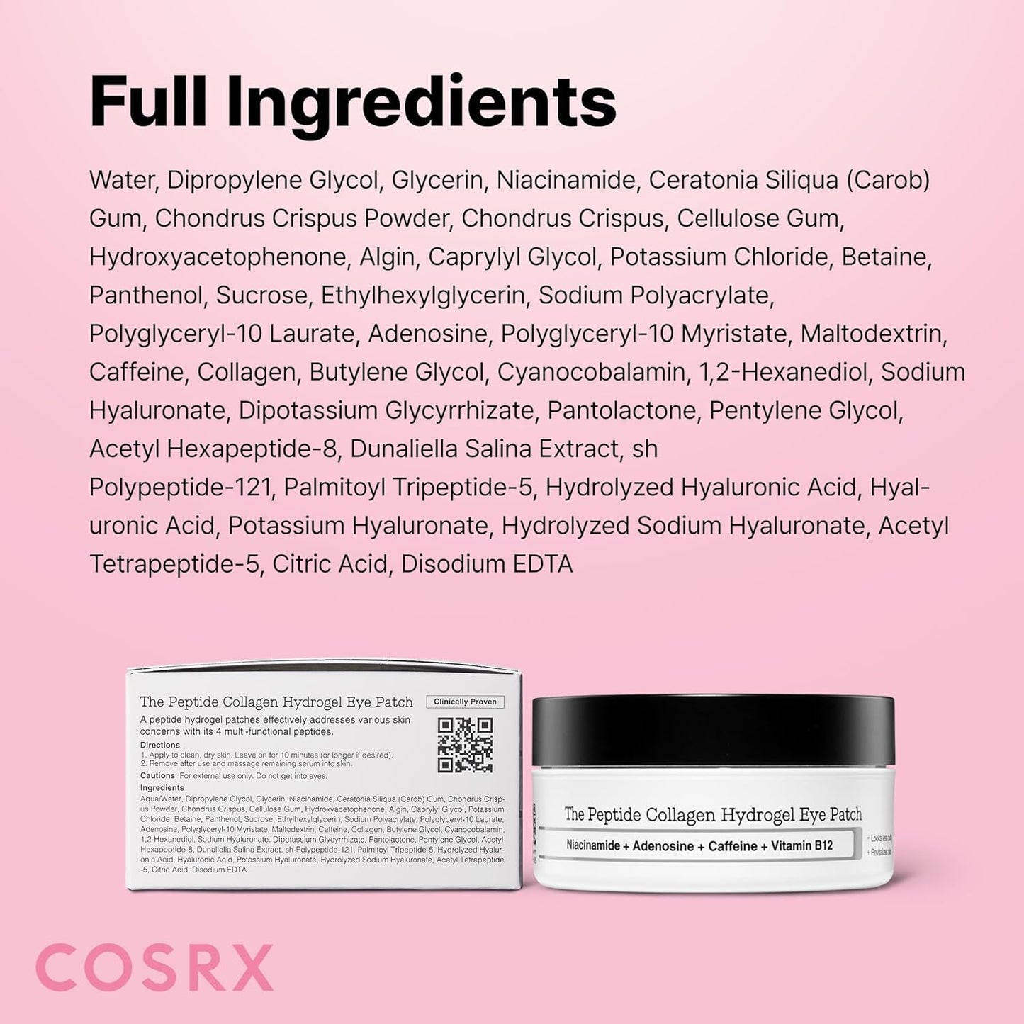 Pink Peptide Collagen Hydrogel Eye Patches 60Pcs | under Eye Patches for Puffy Eyes, Dark Circles & Fine Lines, Firming & Colling Eye Masks for Eye Bags, Korean Skincare