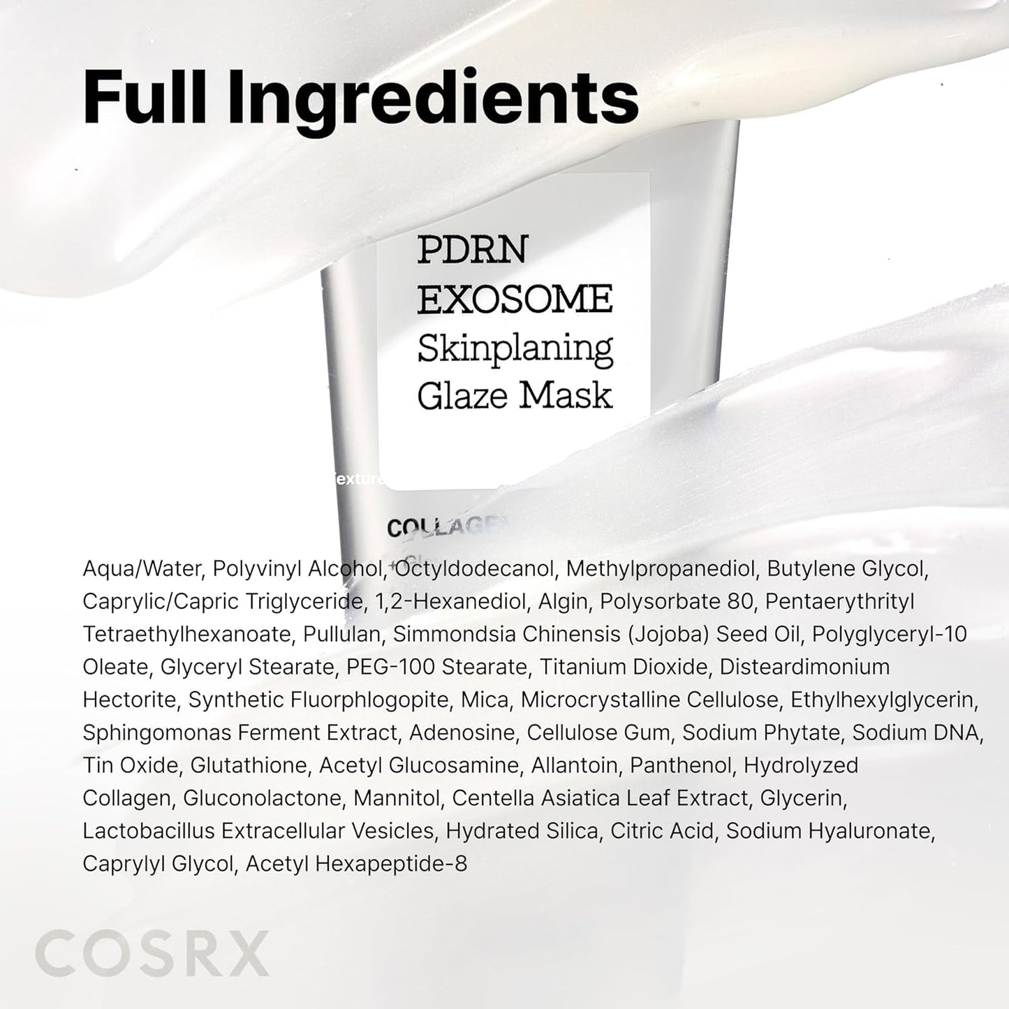 PDRN Exosome Skinplaning Glaze Mask 50Ml (Brush Included) | Peel off Face Mask for Glass Skin, Gentle Exfoliation, Overnight Wrapping Treatment, Korean Skincare