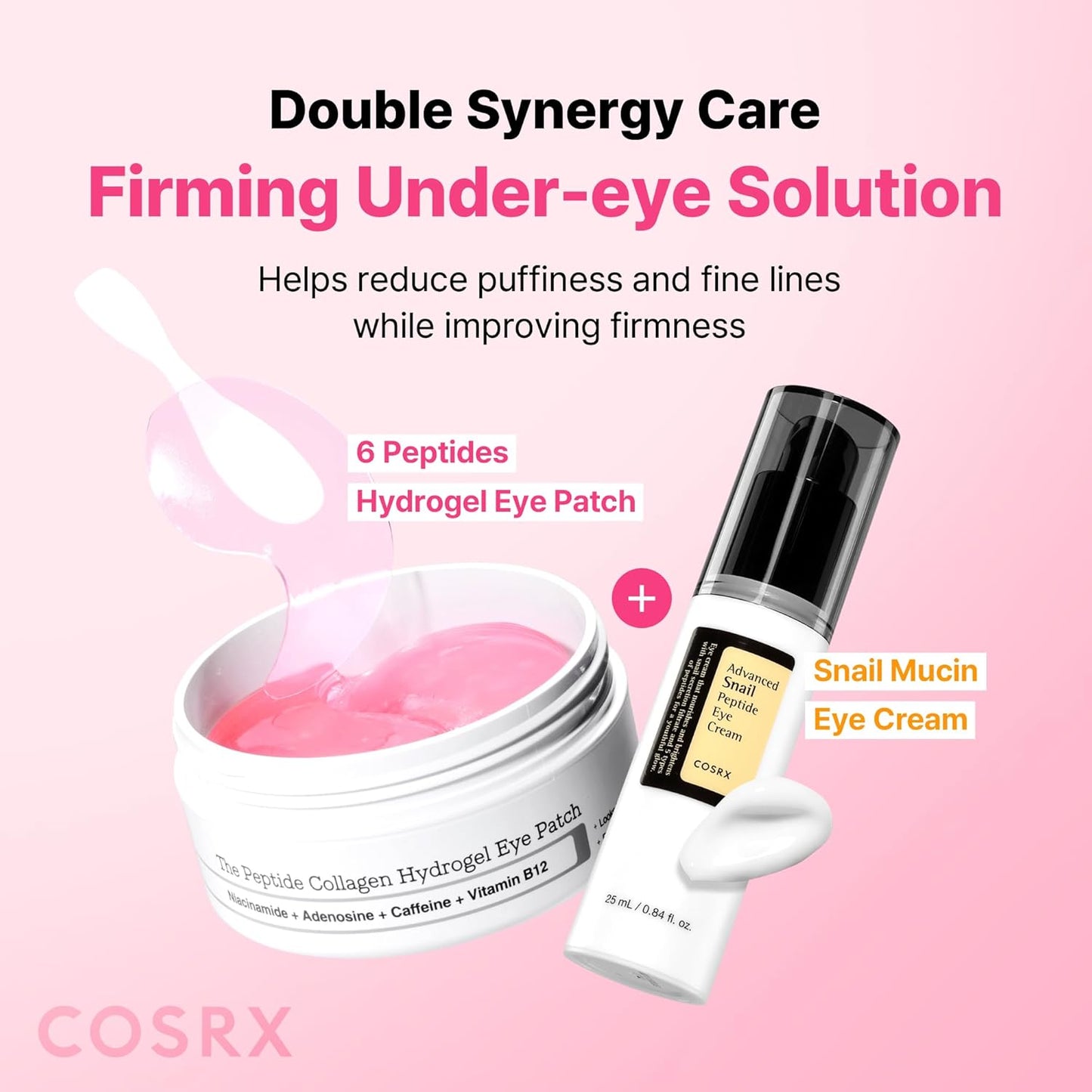 Pink Peptide Collagen Hydrogel Eye Patches 60Pcs | under Eye Patches for Puffy Eyes, Dark Circles & Fine Lines, Firming & Colling Eye Masks for Eye Bags, Korean Skincare