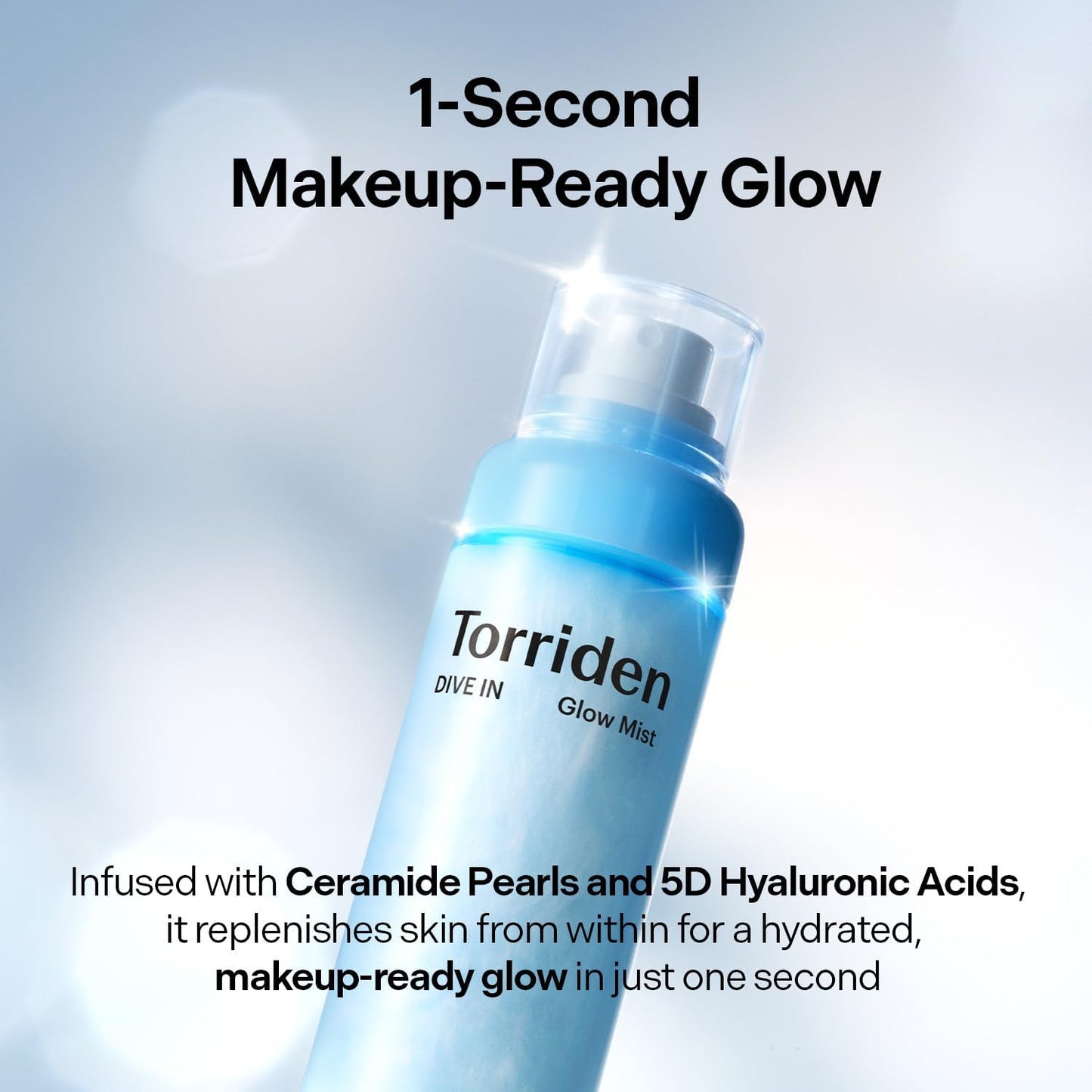 DIVE in Hyaluronic Acid Glow Mist Serum 120Ml | 5D Hyaluronic Acid Face Mist Spray with Ceramide Pearls for Dewy Skin | Cooling & Hydrating Spray | Makeup Prep & Glow Boost | Korean Skin Care