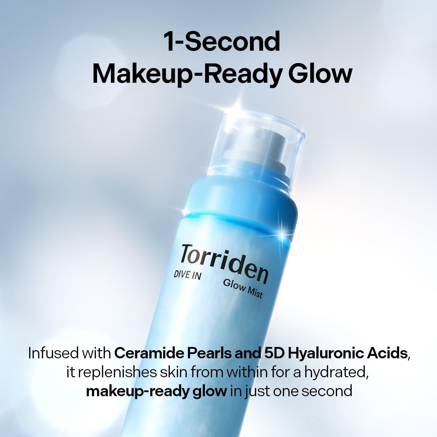 DIVE in Hyaluronic Acid Glow Mist Serum 120Ml | 5D Hyaluronic Acid Face Mist Spray with Ceramide Pearls for Dewy Skin | Cooling & Hydrating Spray | Makeup Prep & Glow Boost | Korean Skin Care
