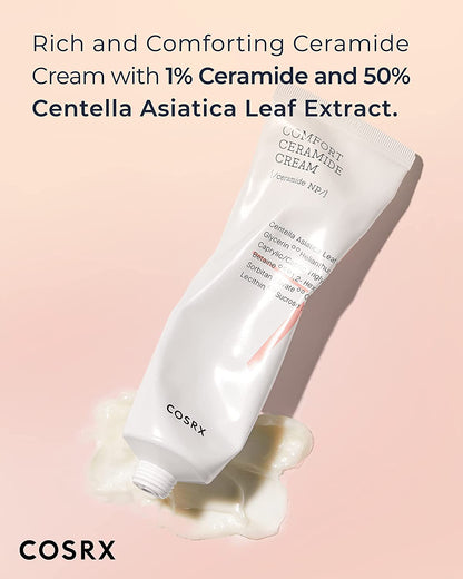 Balancium Comfort Ceramide Cream, 2.82 Oz/80G | 50% Centella Asiatica Soothing & Long-Lasting Facial Moisturiser for Dry Skin | Matte Finish | Korean Skin Care, Animal Testing Free, Paraben Free