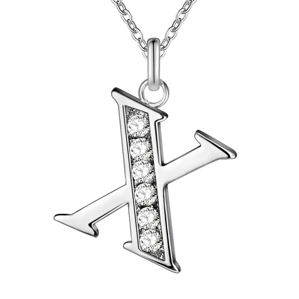 925 Sterling Silver 26 Letters Necklace Pendant for Women Wedding Engagement Jewelry Fashion Classics Gift Party High Quality