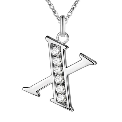925 Sterling Silver 26 Letters Necklace Pendant for Women Wedding Engagement Jewelry Fashion Classics Gift Party High Quality
