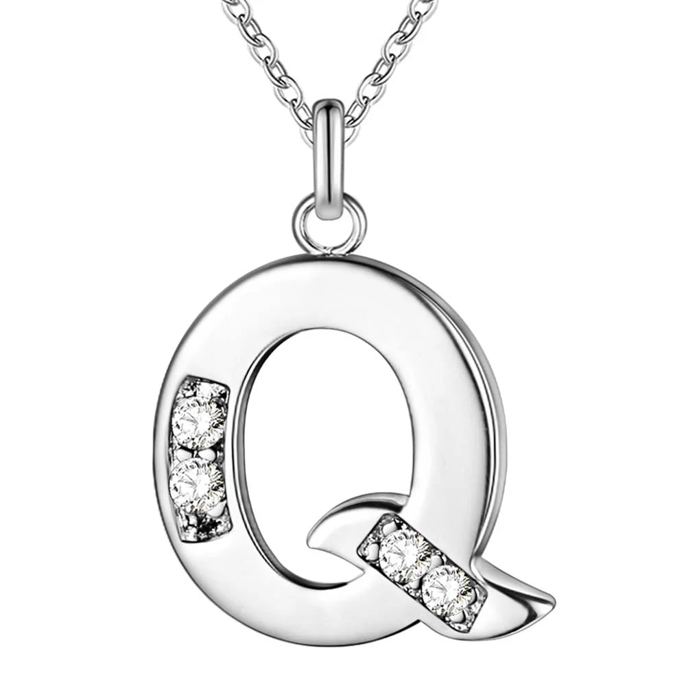 925 Sterling Silver 26 Letters Necklace Pendant for Women Wedding Engagement Jewelry Fashion Classics Gift Party High Quality