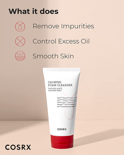 AC Collection Calming Foam Cleanser 150Ml, Salicylic Acid Acne Cleanser | Animal Testing Free, Paraben Free, Korean Skin Care