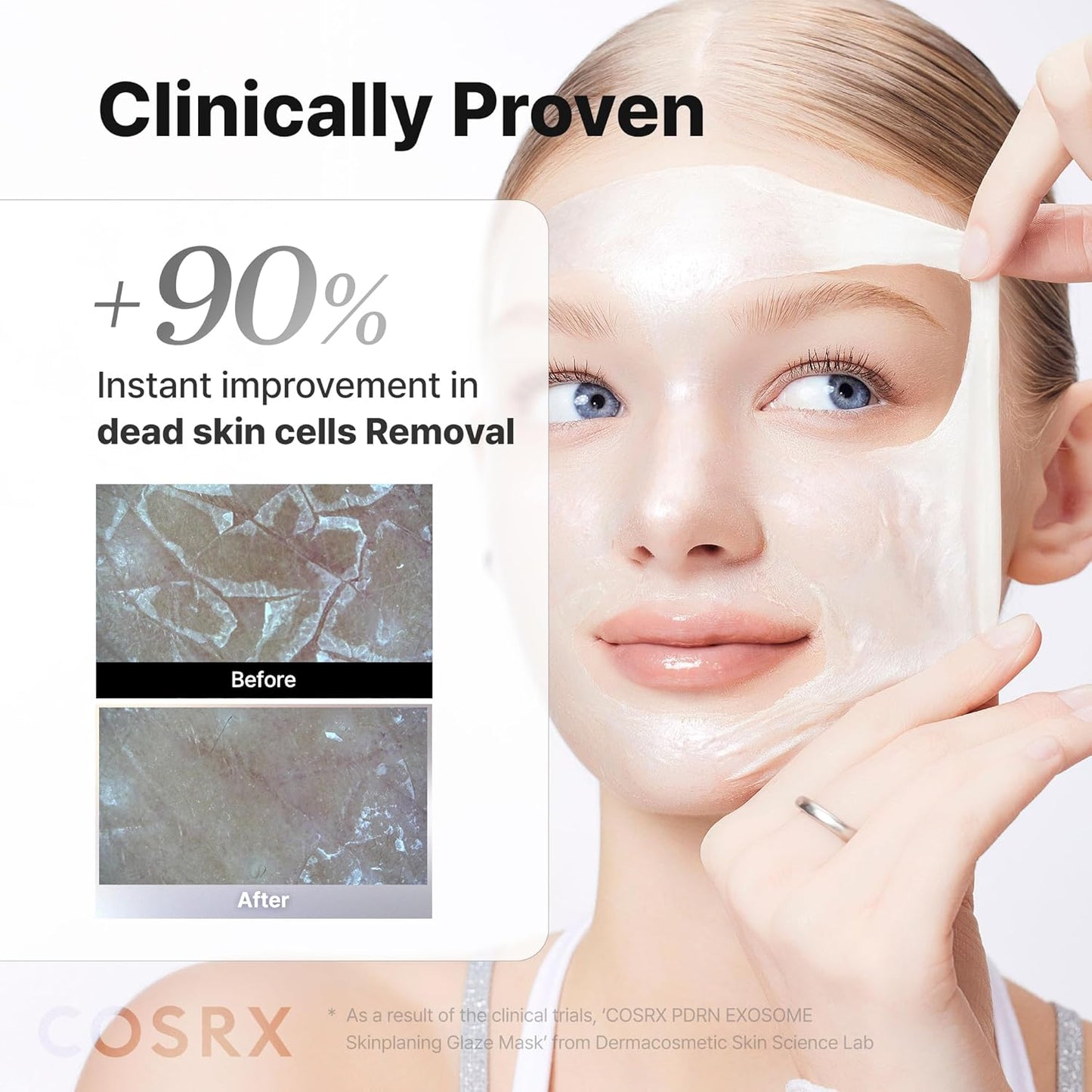 PDRN Exosome Skinplaning Glaze Mask 50Ml (Brush Included) | Peel off Face Mask for Glass Skin, Gentle Exfoliation, Overnight Wrapping Treatment, Korean Skincare