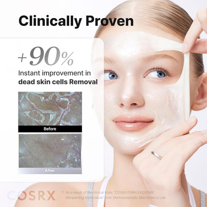 PDRN Exosome Skinplaning Glaze Mask 50Ml (Brush Included) | Peel off Face Mask for Glass Skin, Gentle Exfoliation, Overnight Wrapping Treatment, Korean Skincare