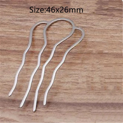 5Pcs 4 Teeth Metal Hair Fork Clip Stick Comb Gums for Women Chinese Bridal Barrettes Accessories Decoration Jewellery Making