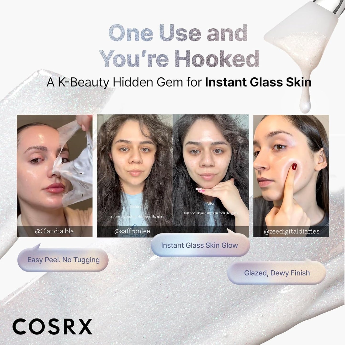 PDRN Exosome Skinplaning Glaze Mask 50Ml (Brush Included) | Peel off Face Mask for Glass Skin, Gentle Exfoliation, Overnight Wrapping Treatment, Korean Skincare