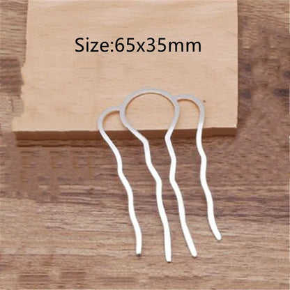 5Pcs 4 Teeth Metal Hair Fork Clip Stick Comb Gums for Women Chinese Bridal Barrettes Accessories Decoration Jewellery Making