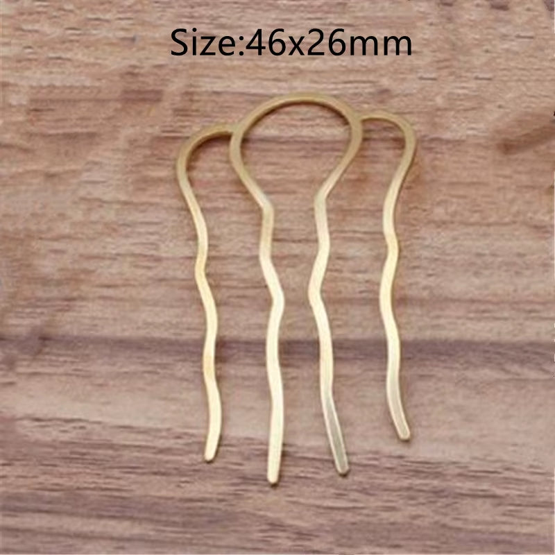 5Pcs 4 Teeth Metal Hair Fork Clip Stick Comb Gums for Women Chinese Bridal Barrettes Accessories Decoration Jewellery Making