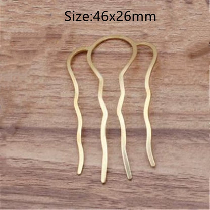 5Pcs 4 Teeth Metal Hair Fork Clip Stick Comb Gums for Women Chinese Bridal Barrettes Accessories Decoration Jewellery Making