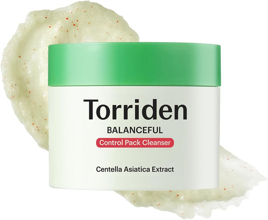 BALANCEFUL Control Pack Cleanser 120 G (4.23 Oz.) | 2-In-1 Face Cleanser & Washable Mask | Gentle Exfoliating Cleanser | Sensitive Skin | 5D Cica, LHA, Squalane | Korean Skin Care