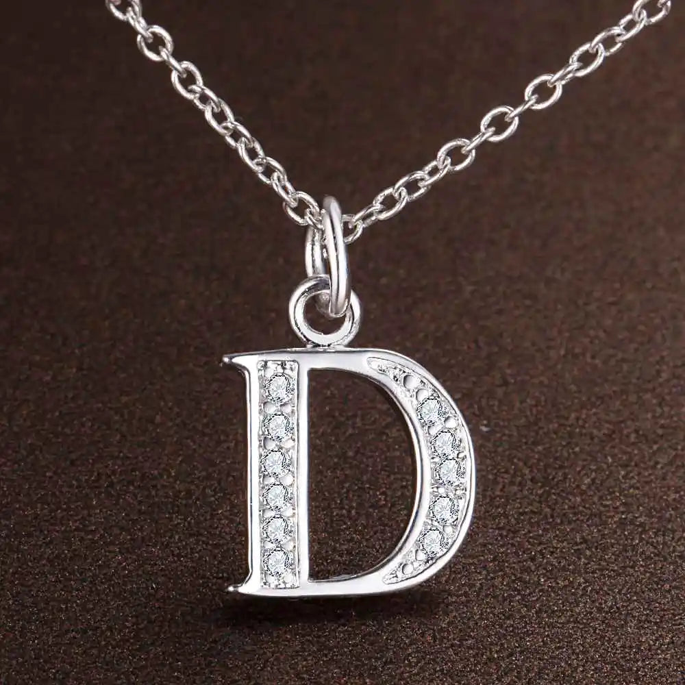 925 Sterling Silver 26 Letters Necklace Pendant for Women Wedding Engagement Jewelry Fashion Classics Gift Party High Quality