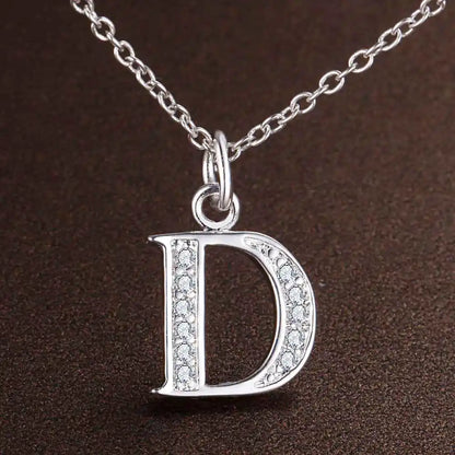925 Sterling Silver 26 Letters Necklace Pendant for Women Wedding Engagement Jewelry Fashion Classics Gift Party High Quality