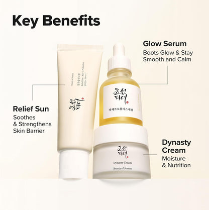 Glow Essentials Set​ㅣRelief Sun + Dynasty Cream + Glow Serum | Daily Korean Skincare Kit